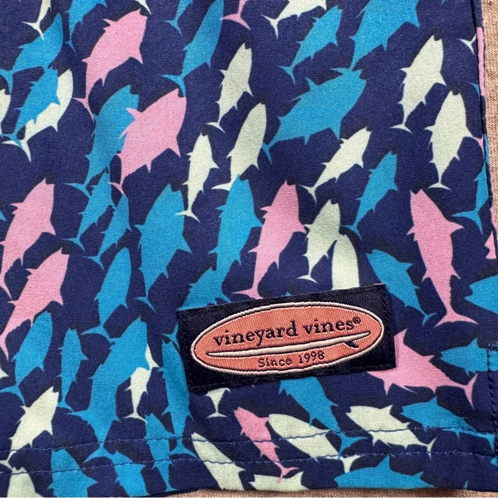 Vineyard Vines Men’s Swim Trunks With Colorful‎ Shark Design